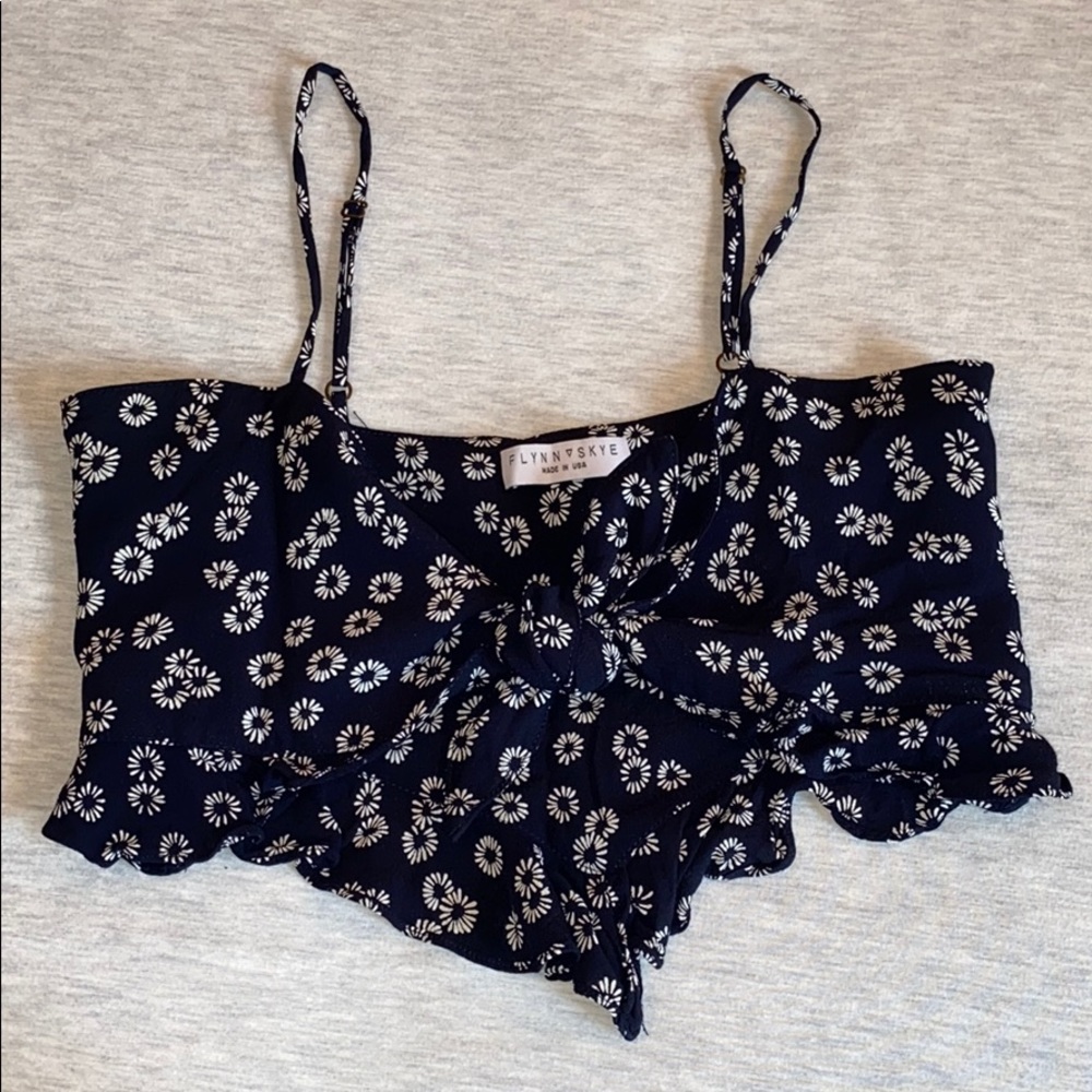 Hazel Boutique Tie Front Crop Top